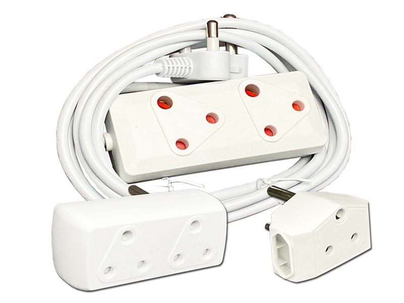 Everlotus Extension Cord 3M Bundle With 2 Way Multiplug And 1 Adapter