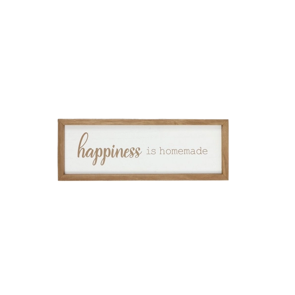 Kitro Homemade Happiness Brown Wood Wall Sign Ornament 34 x 12 cm
