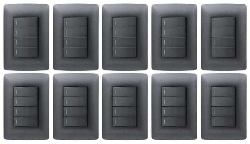 Hello Today Metallic Black 4 Lever 1 Way Light Switch - 10 Pack