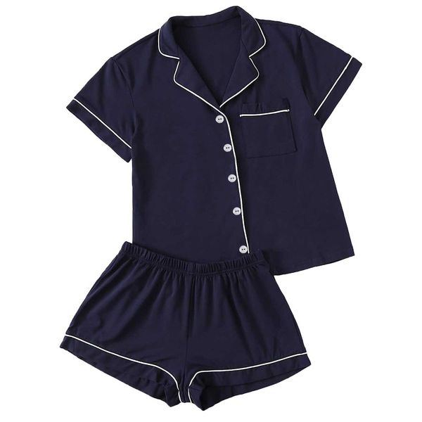 PJ Warehouse Short Navy Pj Set