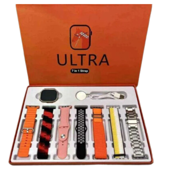 Ultra Smartwatch with Calling Wireless Charging(with 7 Straps)