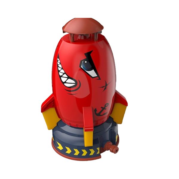 Rocket Garden Sprinkler for Kids, Outdoor Play Water Toy - Red