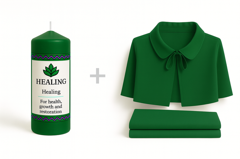 Litculture Green Healing Prayer Combo - Ukuphila Candle + Izambatho Set