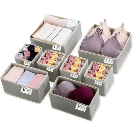 Jack Brown Foldable Storage Boxes for Clothes Underwear - Set of 8