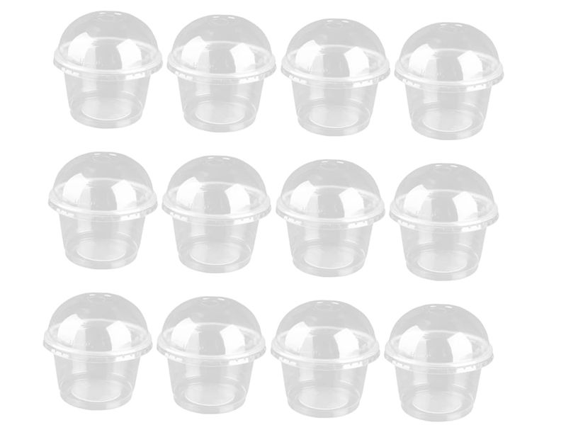 100 Piece Thickened Multipurpose Storage Cups with Lids, Transparent Dessert