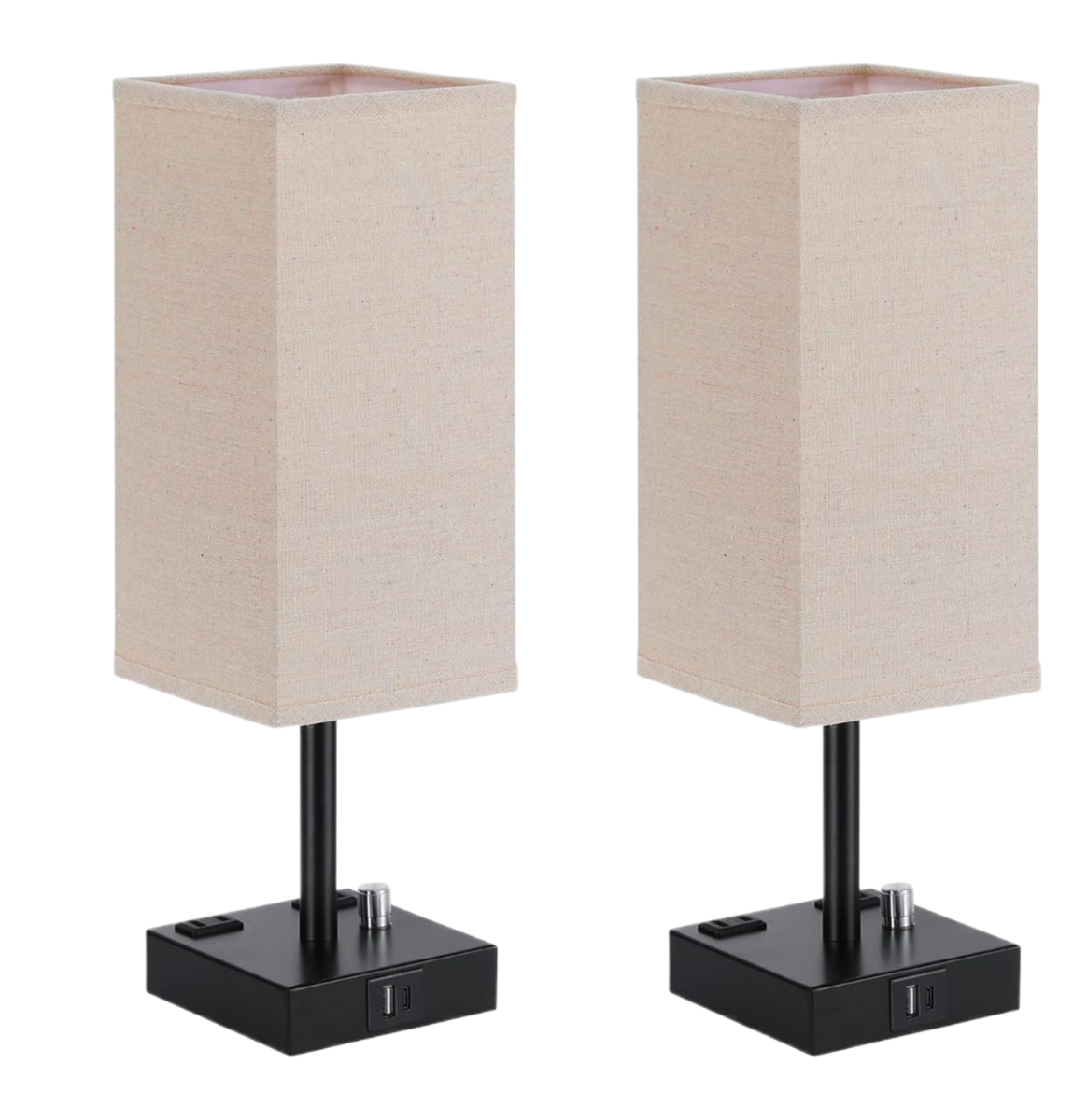 2 nightstand lamps