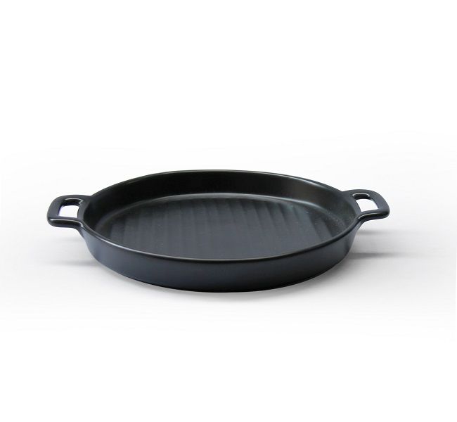 Fine Living Round Ceramic Oven Dish - Black