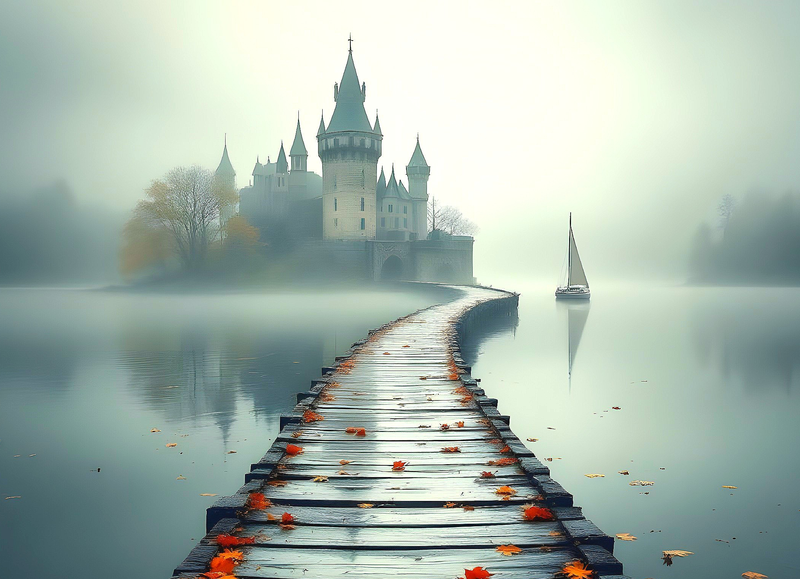 Canvas Wall Art Home Decor - Misty Castle