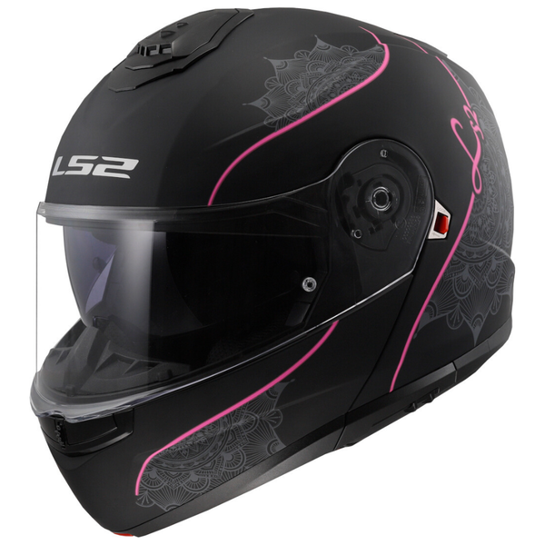 LS2 FF9O8 Strobe II Lux Black/Pink Modular Helmet