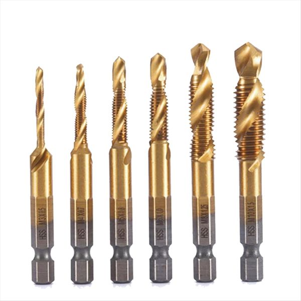 6 Pcs High-Speed Steel 4341 Titanium Plated Compatible with Universal