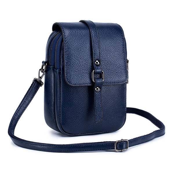 Ladies Front Buckle Boxy Bag - Black