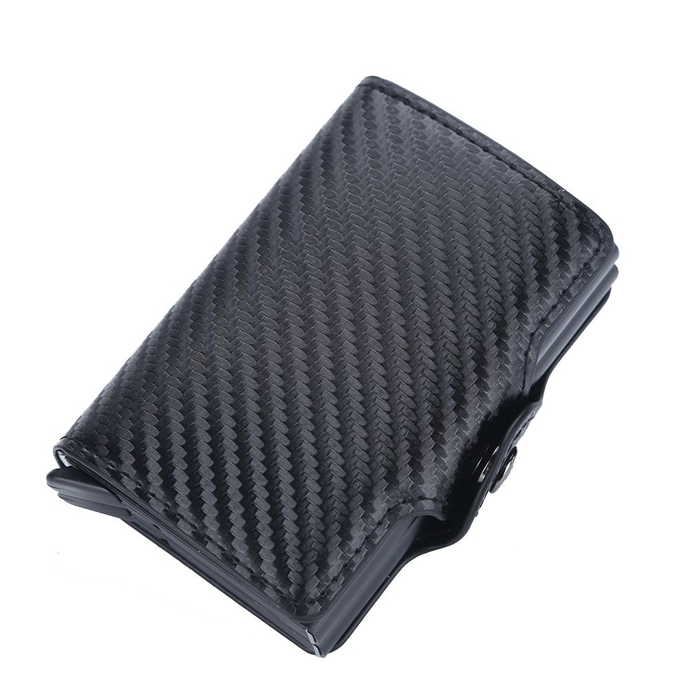 RFID Double Pop-up Credit Card Wallet (PU Carbon Fiber Texture)