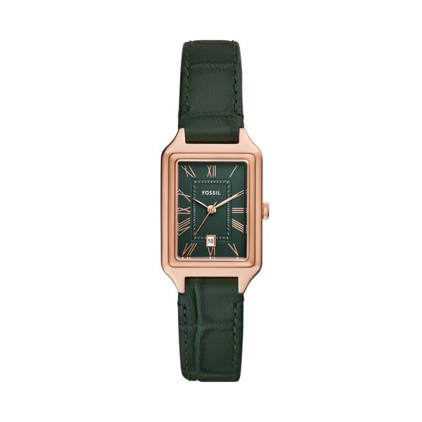 Fossil Raquel Womens Green Leather Watch-ES5366