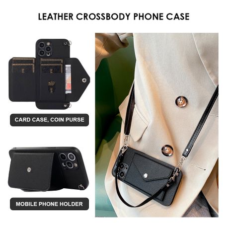 Leather Crossbody Phone Case Purse and Cardholder for iPhone 14