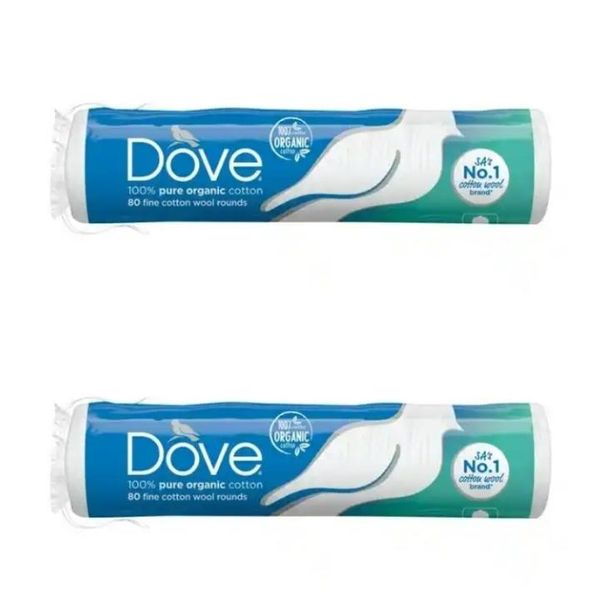 Dove Cotton Wool Rounds 80s - 2 Pack