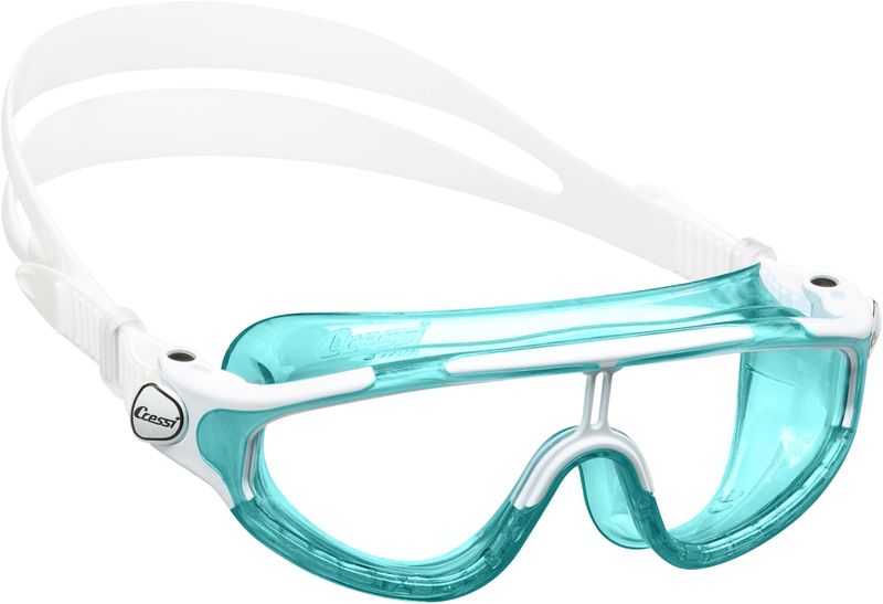 Cressi King Baloo Junior Swim Mask 7-15 yrs - Wide Lens Anti-Fog UV Goggles