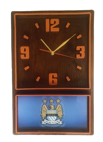 Retro Box Clock (orange) Man City (59)