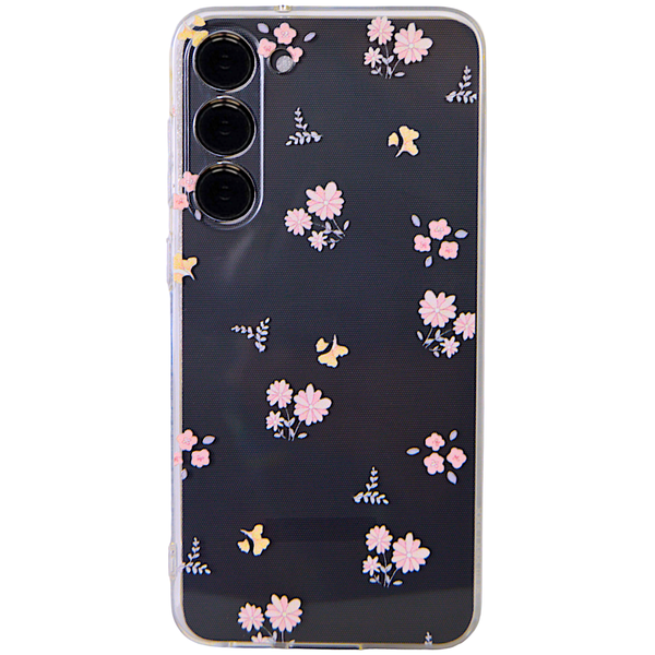Clear Phone Case with Little Flower Heads - Compatible with Samsung S23+