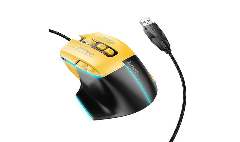 Gaming Wired Mouse- 1.5m Wired-USB-A-With Colorful Led Light- hoco.-GM31