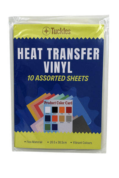 10 Sheets Mixed Pack of Flex HTV PU Vinyl Sheets for Cricut Heat Transfer
