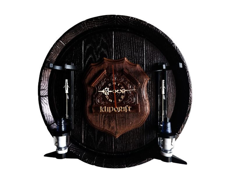 Klipdrift Brandy - Large Round barrel - 2 Optic Liquor dispenser Clock