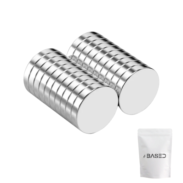N35 Neodymium Rare Disc Magnets 8mm x 1mm by BASED - Pack of 20