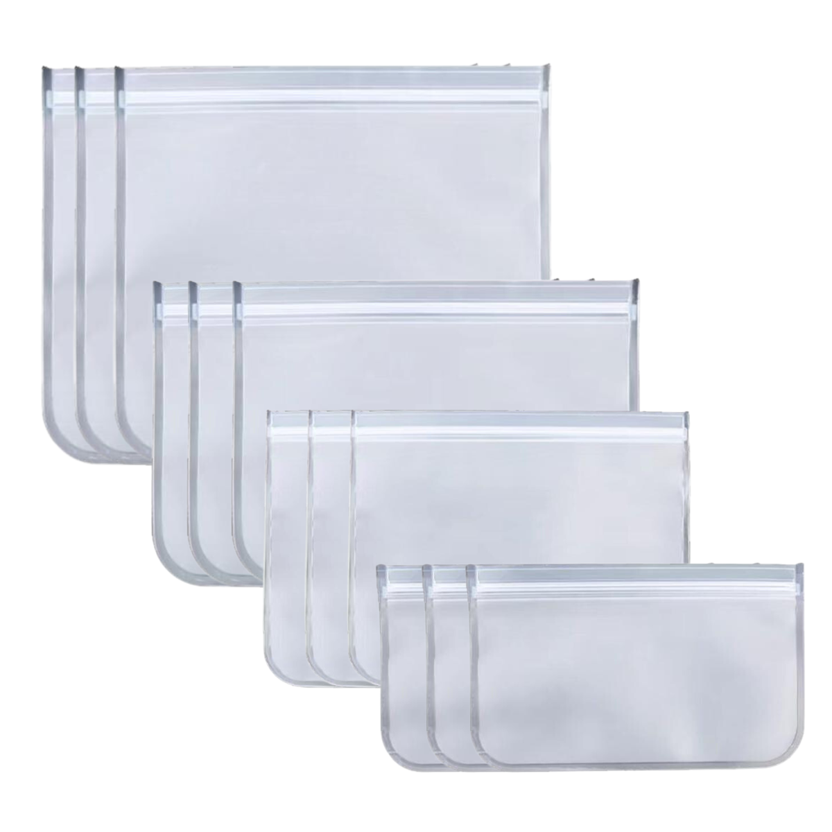 Twelve Pack Reusable, Leakproof, Freezer Safe, Food Storage Bags | Shop ...