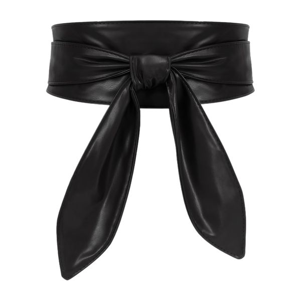 Kingdushi Women's PU Leather Obi Belt, Wide Cinch Waist Belt for Dresses