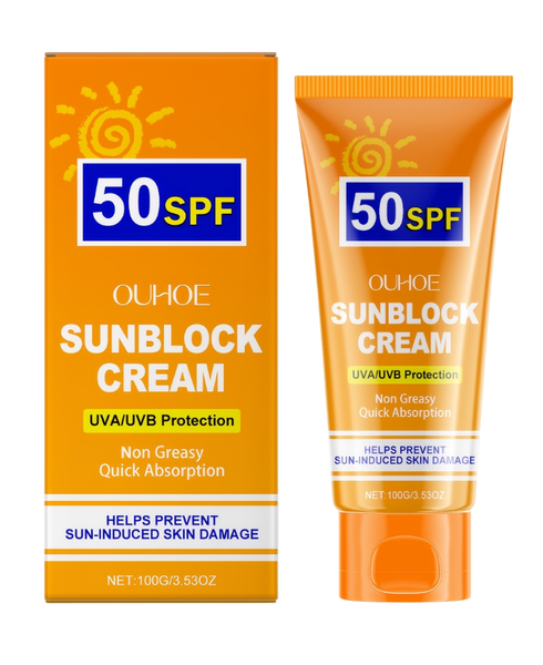 OUHOE SPF 50 Moisturising Sunblock Cream UVA/UVB Protection 100g