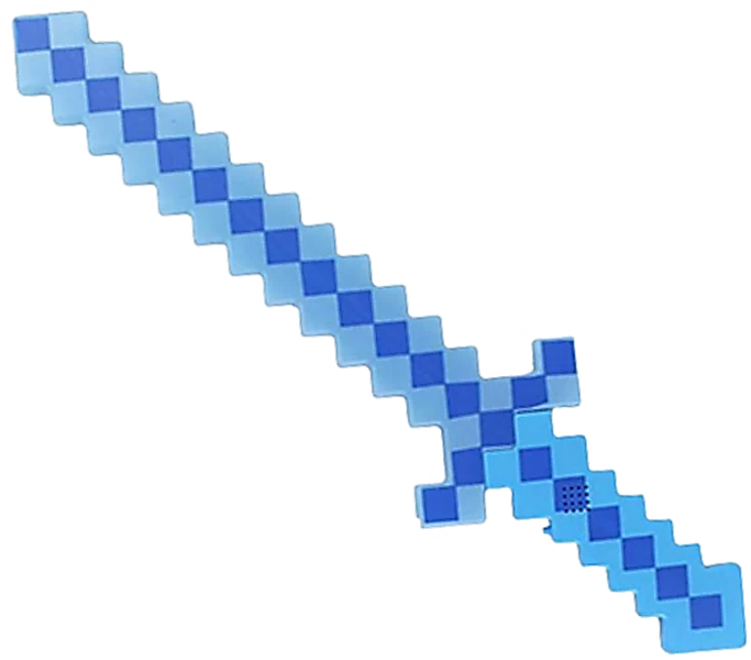 Flashing Light Up 8 Bit Pixel Toy Sword with Sound Effects