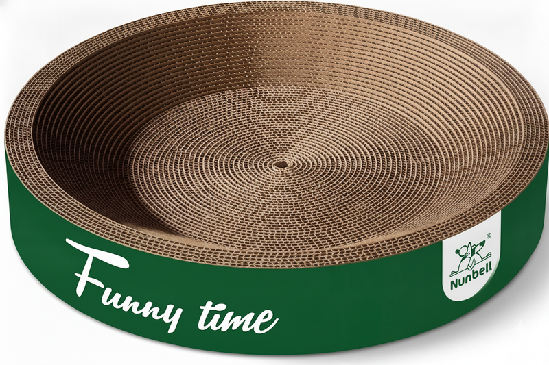 55cm Round Corrugated Cat Scratching Bowl Bed Interactive Scratcher