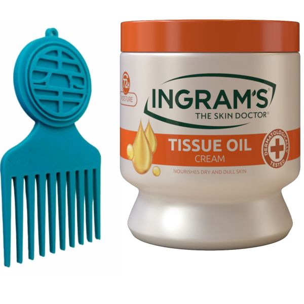 Ingrams Tissue Oil Cream 450ml x 2 +Hubbe Afro Comb