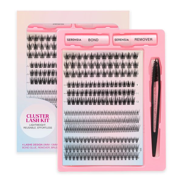 Serensia False Eyelash Cluster Kit - 9-13mm Natural Mixed Style