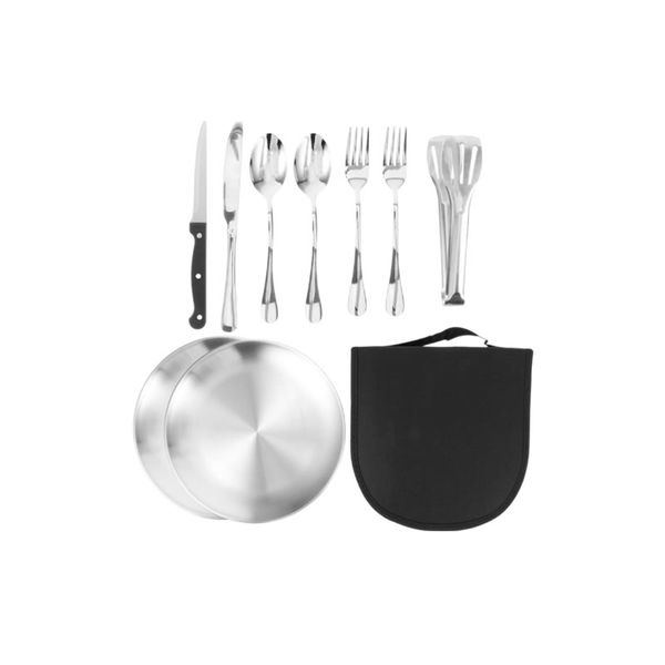 10 Piece Stainless Steel Cutlery With Bag Organizer
