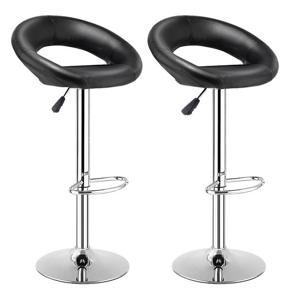 Bar Stools / Kitchen Counter Chairs - Two Pack - Black Colour
