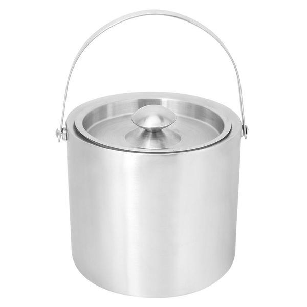 3L Thick Stainless Steel Insulation Ice Bucket with Lid and Handle
