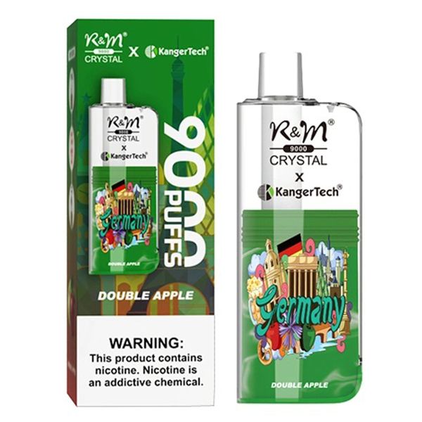 Crystal 9000 Puffs Rechargeable Disposable Vape With 18ml Double Apple