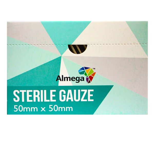 Almega 50mm x 50mm 4-Ply Sterile Gauze 5x Pack of 5