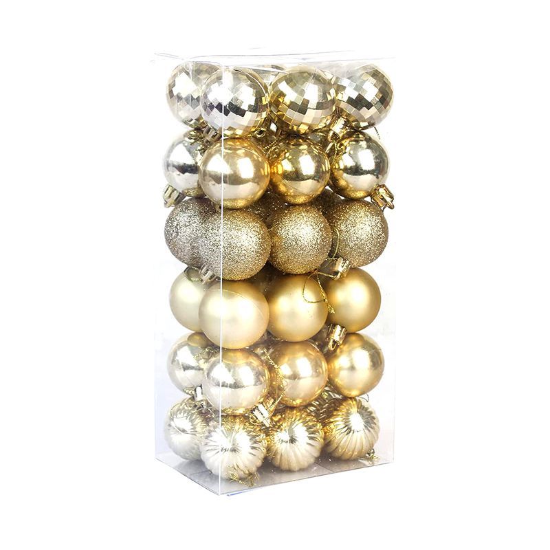 34pcs Gold Christmas Ball Tree Decoration Ball Christmas Ball Ornaments