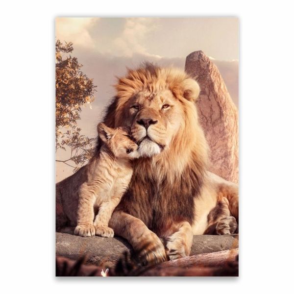 Lion And Cub Poster - A1