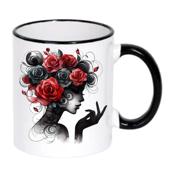 Flower Hair Ceramic Magic Colour Changing Mug (Standard 11Oz)
