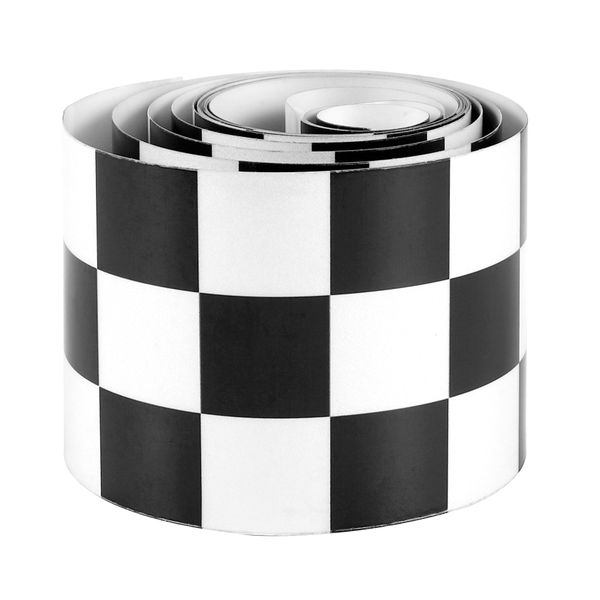 3 inch Black/White Checkered Decal Tape Car Bike Sticker