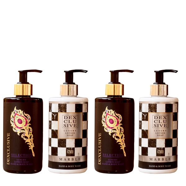 Dex Luxury Perfumed Hand Soap - 2 Marble &amp; 2 Selection (4 x 400ml)