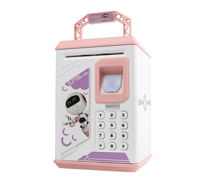 Kids ATM Password Finger Print Piggy Bank - Pink