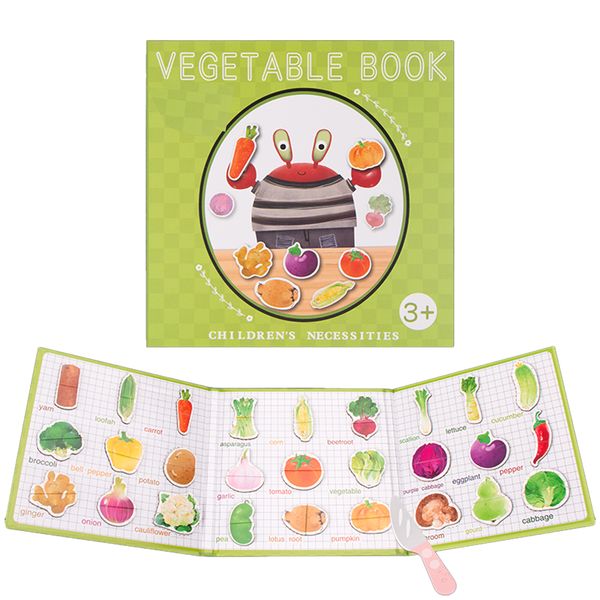 Toddler Learning Montessori Early Education Magnetic Vegetables Busy Book