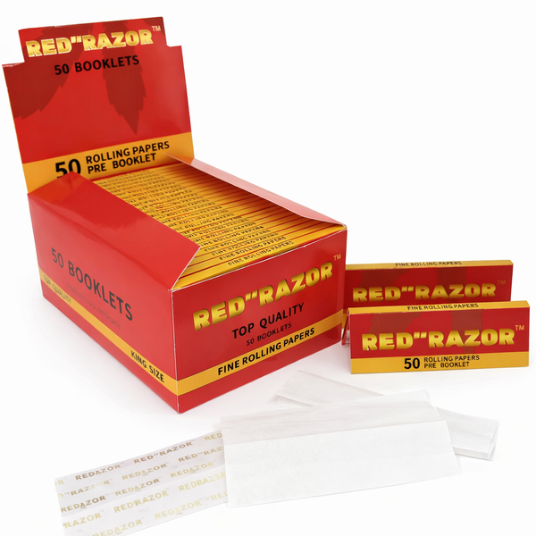 Red Razor King Size Fine Rolling Papers - 50 Booklets Box