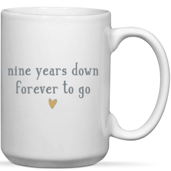 Nine Years Down Forever To Go 9th Anniversary Gift Rock Slate