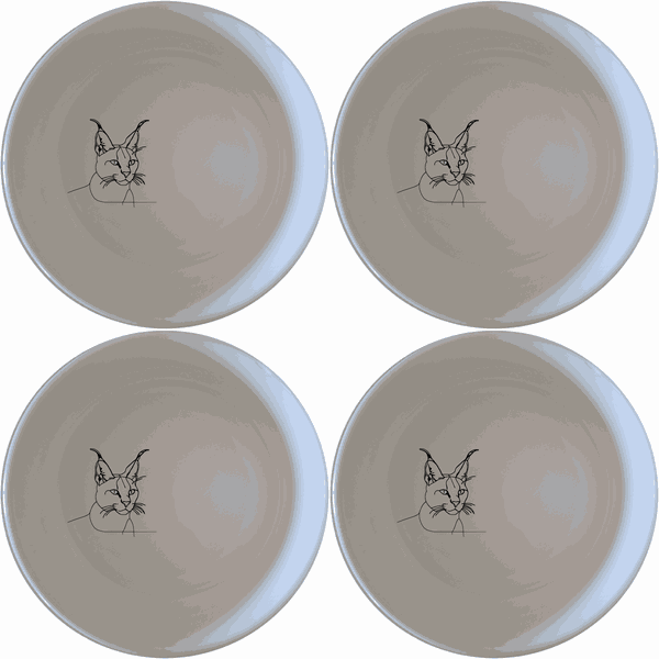 Caracal Ears Tufted Feline Bowl Set of 4 - Range 1