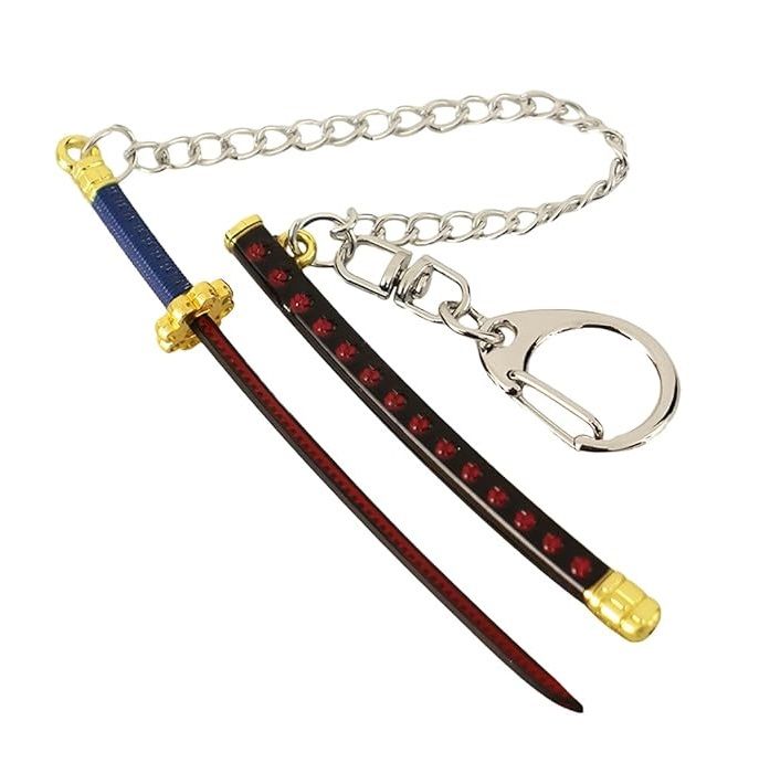 9Cm Anime Keychain Zoro Sword Keyring With Anti-Lost Key Chain