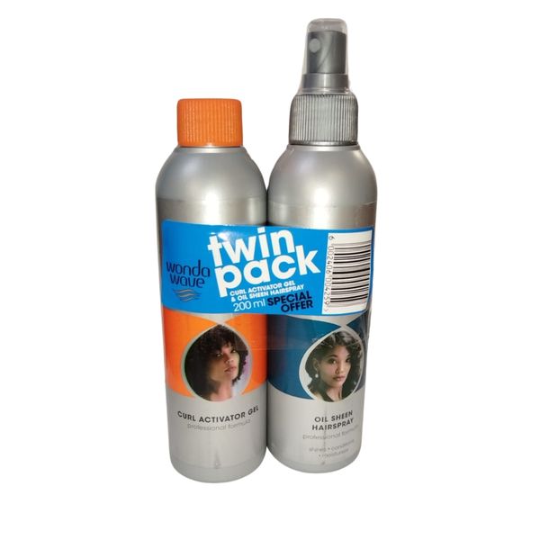 Wonda Wave - Gel &amp; Hair Spray - Oil Sheen (Twin Pack) - 200ml